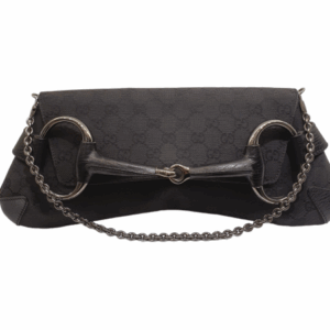 Gucci Black GG Horsebit Clutch Bag