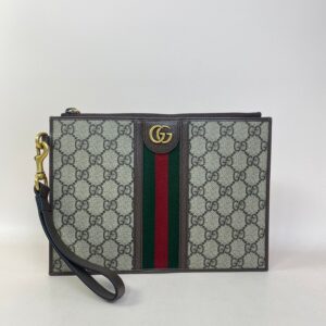 Gucci Ebony GG Supreme Ophidia Clutch