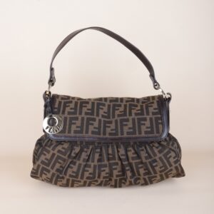 Fendi Bicolor Small Chef Tobacco Zucca Shoulder Bag