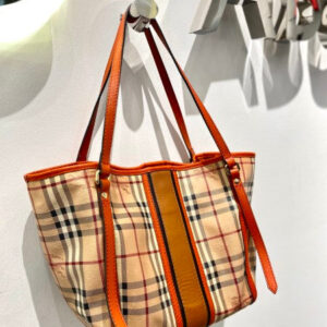 Burberry Bicolor Haymarket Canterbury Tote Bag