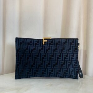 Fendi Bicolor Fabric Velvet Clutch
