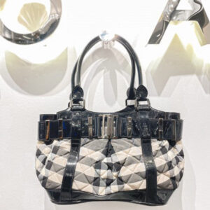 Burberry Black Beat Check Nylon Shoulder Bag