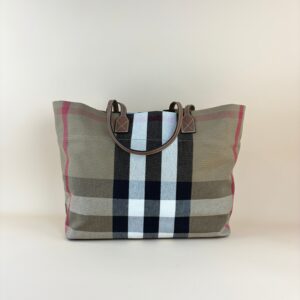 Burberry Brown Giant Check Medium London Tote Bag
