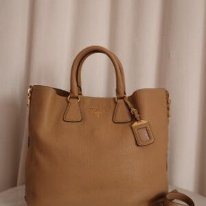 Prada Beige Vitello Daino Shoulder Bag
