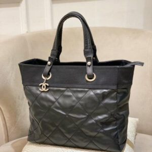Chanel Black CC Paris Biarritz Tote Bag