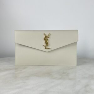 YSL Off White Uptown Pouch