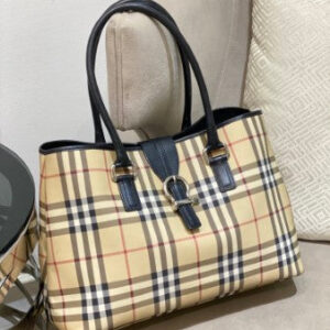 Burberry Bicolor Nova Check PVC Tote Bag