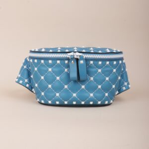 Valentino Blue Rockstud Free Spike Belt Bag 75