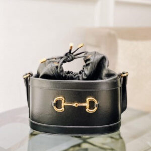 Gucci Black 1955 Horsebit Bucket Bag