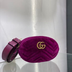 Gucci Violet Velvet GG Marmont Mini Belt Bag