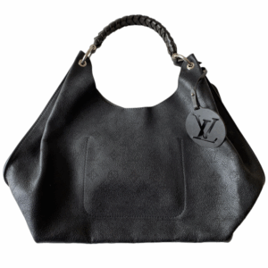 Louis Vuitton Black Mahina Carmel Hobo Bag