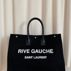 YSL Black Rive Gauche Tote Bag