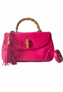 Gucci Pink Bamboo Top Handle Bag