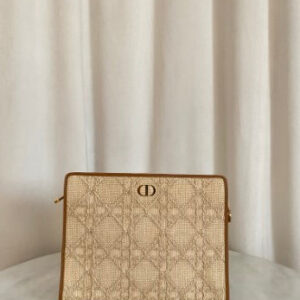 Christian Dior Natural Cannage Blue The 30 Montaigne Dea Pouch