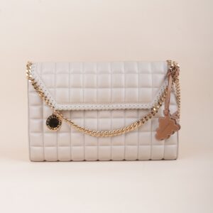 Stella Mccartney Beige Quilted Clutch Shoulder Bag