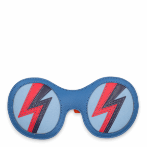 Petit H Not Sleepy Round Travel Mask Blue Belt in Chevre Mysore