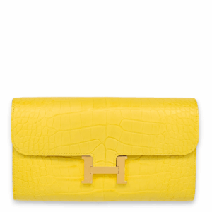 Constance To Go Jaune Crossbody Bag in Matte Alligator, Gold hardware