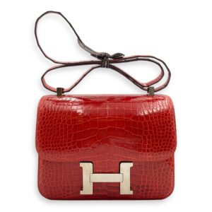 Constance 24 Geranium in Shiny Alligator, Palladium hardware