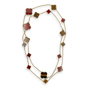 Magic Alhambra, 16 Motifs Long Necklace in Gold Hardware
