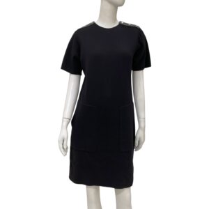 Courte Pointe de Milan 36 Black Double Face Dress in Wool