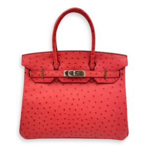 Birkin 30 Bougainvillier in Ostrich, Palladium hardware