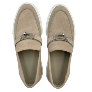 Game 42 Beige Esquisse Slip-on Sneakers in Cherve Leather, Palladium hardware