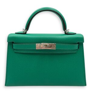 Sellier Kelly 20 Vert Jade in Epsom, Palladium hardware