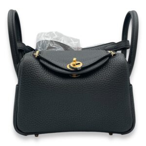 Lindy II Mini Black in Clemence, Gold hardware