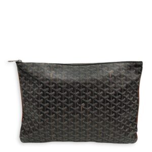 Logo 40cm Multi-Color Clutch in Canvas, Silver hardware