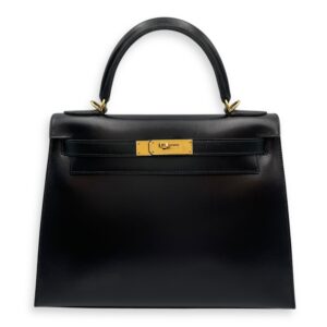 Sellier Kelly 28 Black in Box, Gold hardware