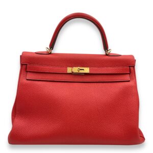 Kelly 35 Geranium in Togo, Gold hardware