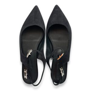 Edie 39 Black Ballet Flats in Suede Leather