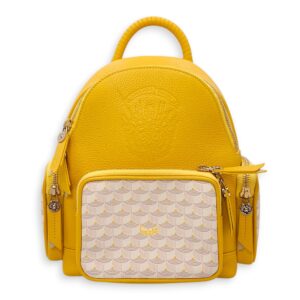 Monogram Back Up 21 Yellow Backpack in Calfskin, Gold hardware