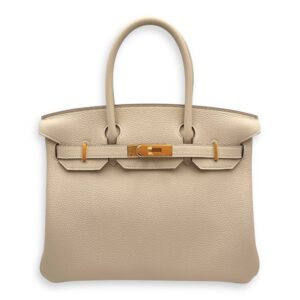 Birkin 30 Craie in Togo, Gold hardware
