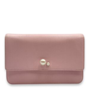 Tribals Promenade Pink Wallet on Chain in Lambskin, Silver hardware