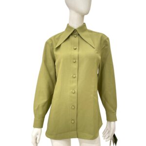 Pointed Collar Shirt 38 Green Ready-To-Wear in Polyester