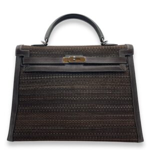 HSS Sellier Kelly 35 Brown in Barenia/Crinoline, Ruthenium hardware