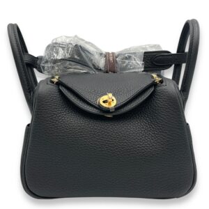 Lindy II Mini Black in Clemence, Gold hardware