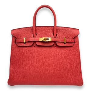 Birkin 25 Rouge Pivoine in Togo, Gold hardware