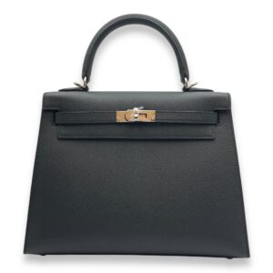 Sellier Kelly 25 Black in Epsom, Palladium hardware