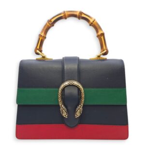 Moon Dionysus Bamboo Web Medium Multi-colour Shoulder Bag in Calfskin, Gold hardware