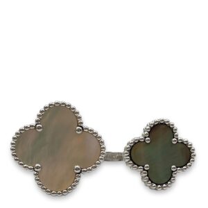 Magic Alhambra 47 Between the Finger Ring in Grey/White, Mother-of-Pearl, White Gold Hardware