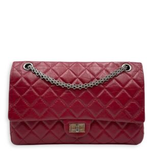 Reissue 226 Red Shoulder Bag in Distressed Leather, Silver hardware