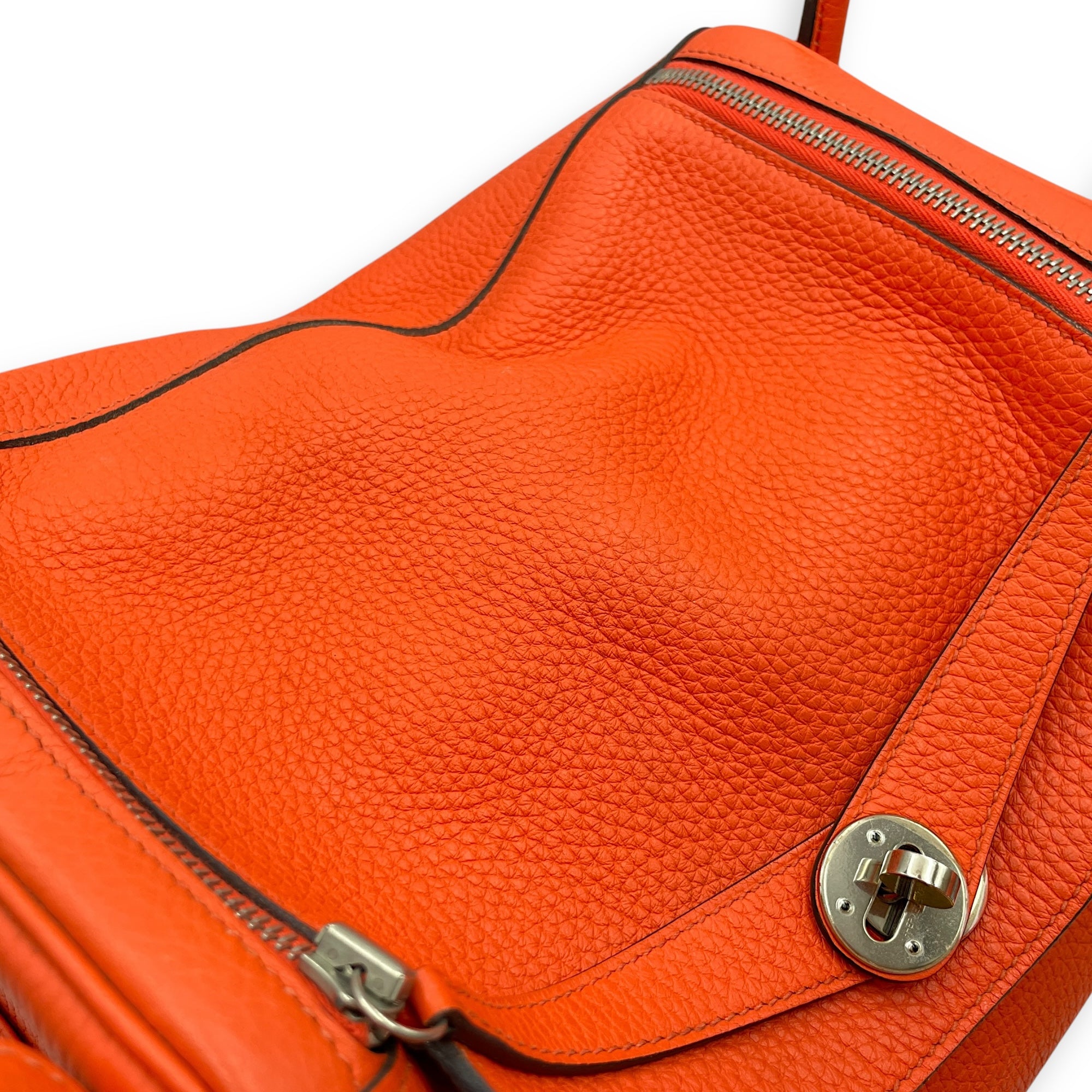 Lindy Verso 30 Orange Poppy/Bordeaux in Clemence, Palladium hardware - Image 12