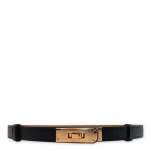 Kelly 18 Black Belt in Epsom, Rose Gold hardware
