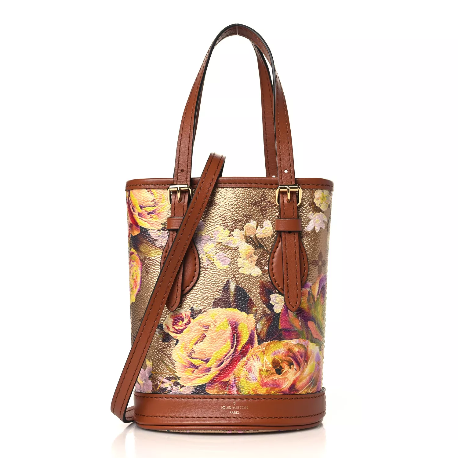 Metallic Monogram LV Garden Bucket Bag Gold - ReplicaBags.is