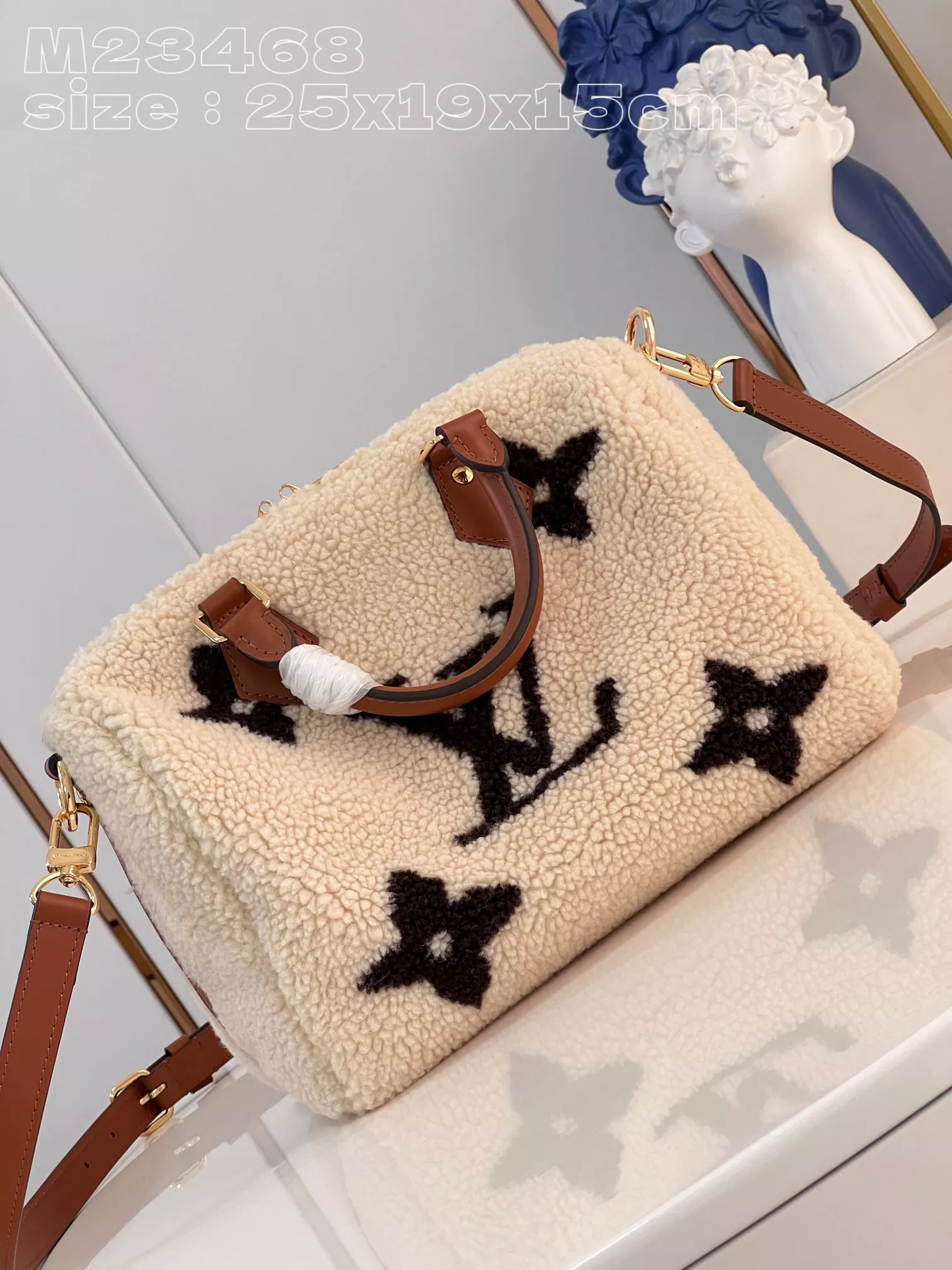 LV Ski Speedy Bandoulière 25 Cream/Brown - ReplicaBags.is - Image 3