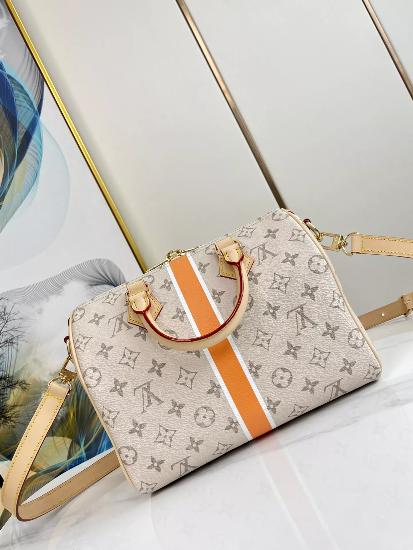 Louis Vuitton Speedy Bandouliere 25 Beige/Ocher - ReplicaBags.is - Image 7