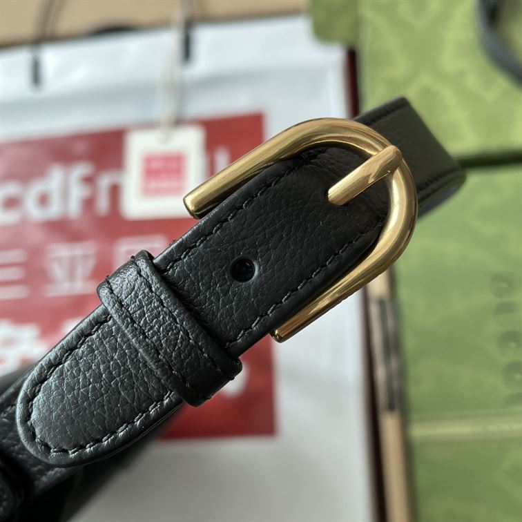 Aphrodite small shoulder bag Black soft leather - GB112 - Image 11