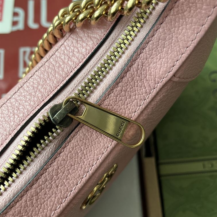 Aphrodite small shoulder bag Light pink soft leather - Image 8